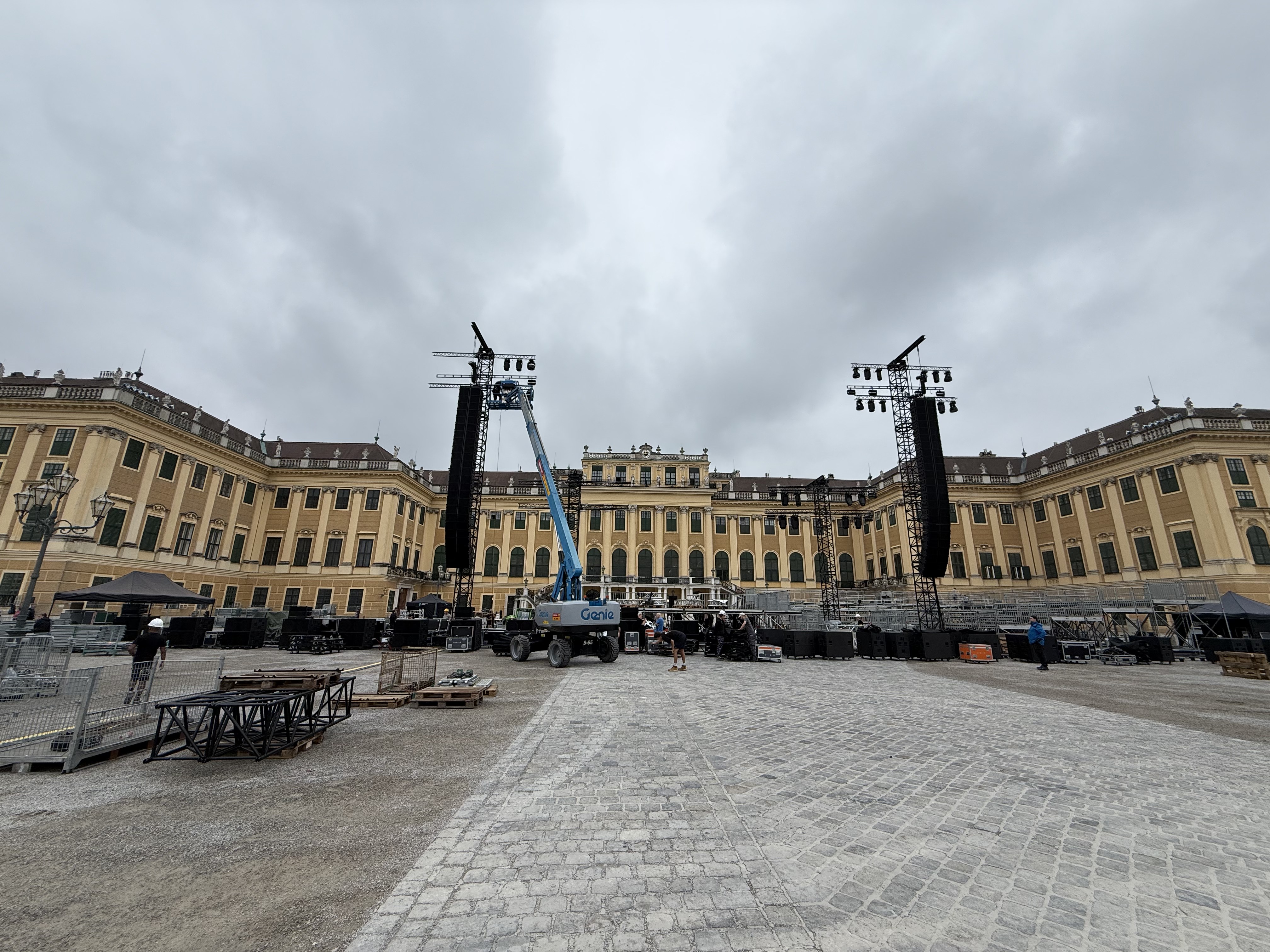 Opbouw bij Schloss Schönbrunn in Wenen